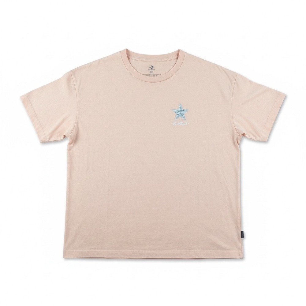 Converse‎ Mens Chuck Taylor Star Graphic T-Shirt Peach Pink Short Sleeve Size M